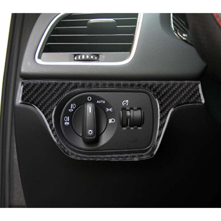 Carbon Fibre Car Headlight Switch Decorative Sticker for Audi Q3 2013-2018