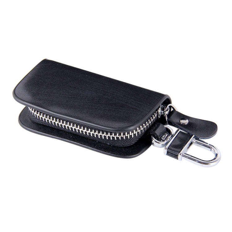 Universal Leather Wood Grain Texture Waist Hanging Zipper Wallets Key Holder Bag (No Include Key)...
