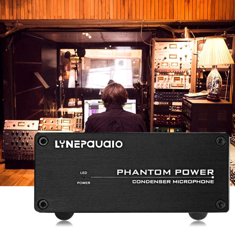 LINEPAUDIO A963 48V Pro Condenser Microphone Phantom Power Source(Black)