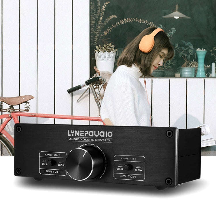 LINEPAUDIO A967 Full-balanced Passive PreAmp Active Speaker Two-channel Volume Controller(Black)