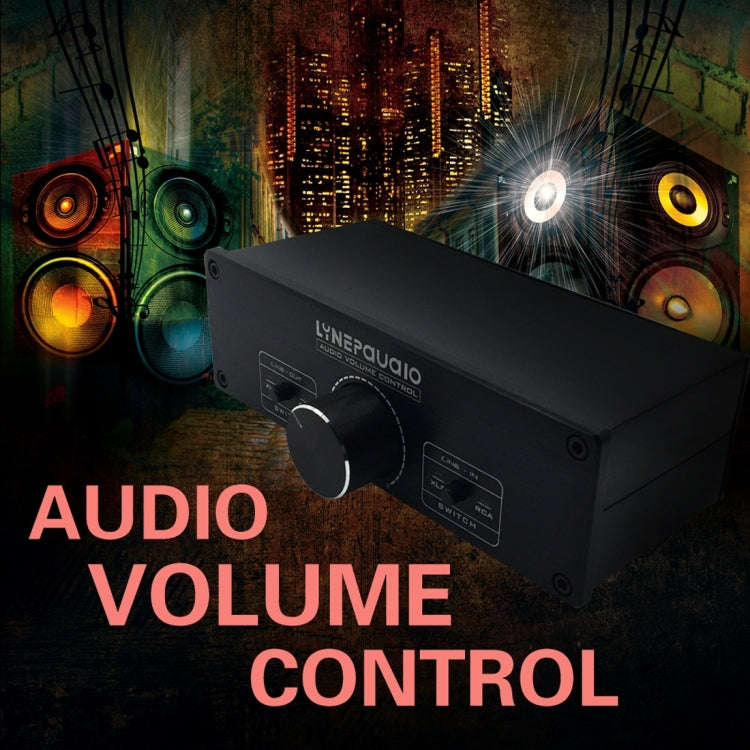 LINEPAUDIO A967 Full-balanced Passive PreAmp Active Speaker Two-channel Volume Controller(Black)