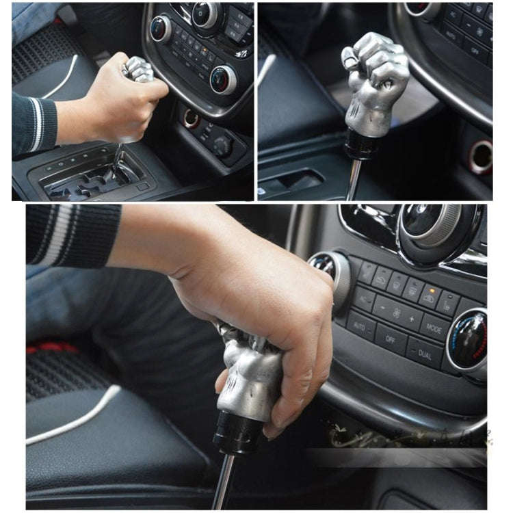 Universal Fist Shape Aluminum Manual or Automatic Gear Shift Knob Compatible with Three Rubber Co...