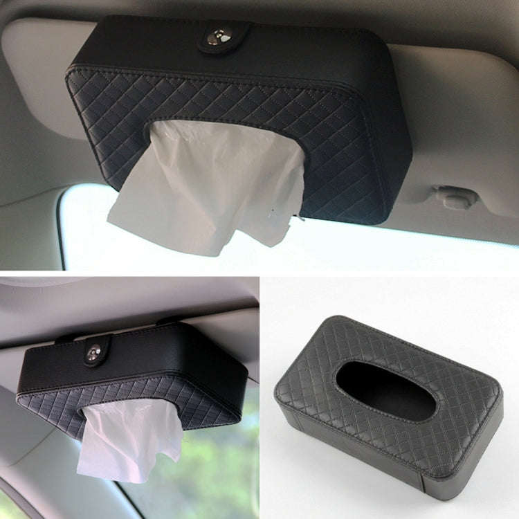 Car Sun Visor Hanger Tissue Box Paper Napkin Bag With 83g Napskins(Black)