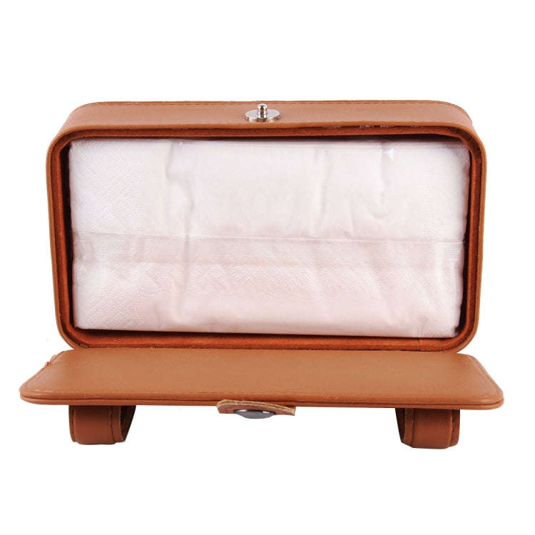 Car Sun Visor Hanger Tissue Box Paper Napkin Bag With 83g Napskins(Brown)