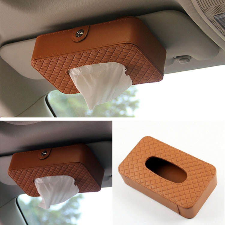 Car Sun Visor Hanger Tissue Box Paper Napkin Bag With 83g Napskins(Brown)