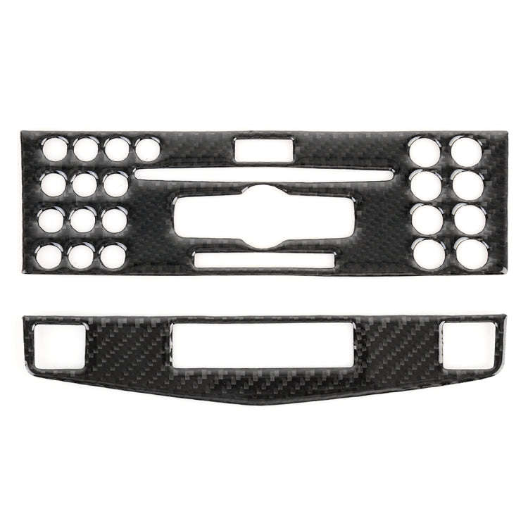 2 PCS Car CD Adjustment Frame Carbon Fiber Decorative Sticker for Mercedes-Benz W204 2007-2010, R...