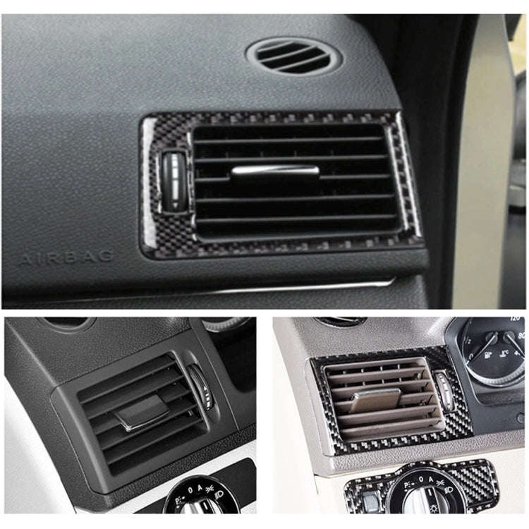 2 PCS Car Dashboard  Right and Left Air Outlet Frame Carbon Fiber Decorative Sticker for Mercedes...