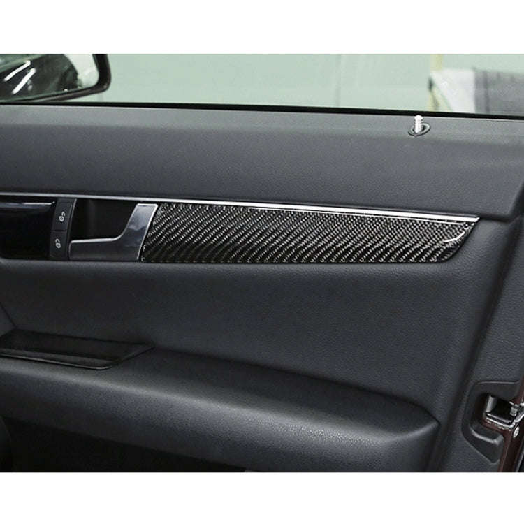 4 PCS Car Door Panel Carbon Fiber Decorative Sticker for Mercedes-Benz W204 2007-2013