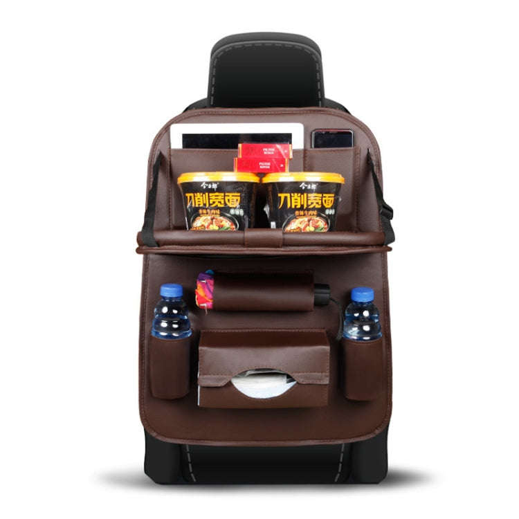 Multifunction Car Seat Pockets Folding Storage Bag (Coffee)