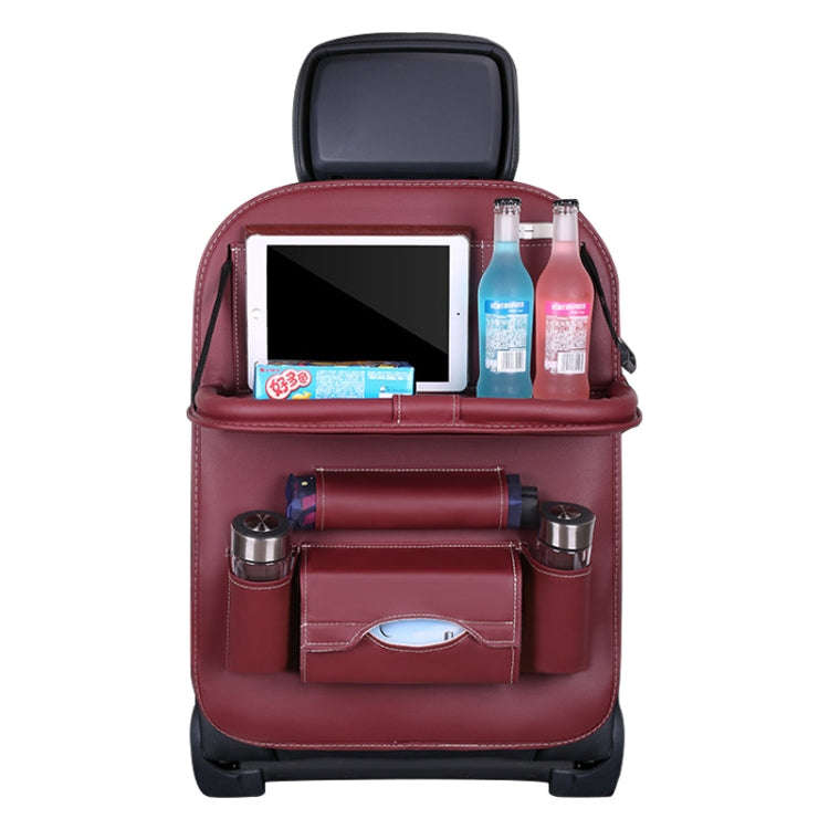 Multifunction Car Seat Pockets Folding Storage Bag (Wine Red)