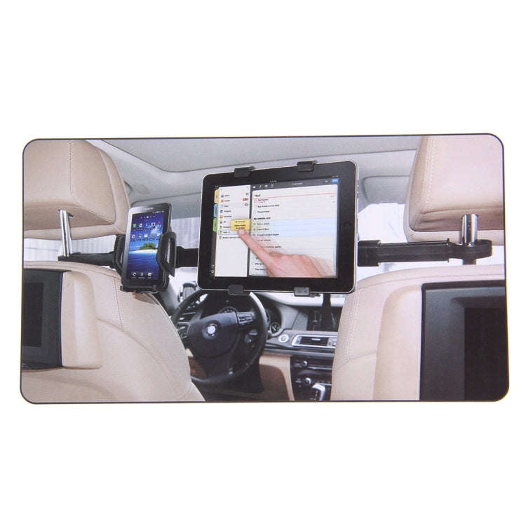IMOUNT Car Headrest Mount 2 in 1 Car Back Seat Headrest Mount Tablet and Phone Holder with 360 De...