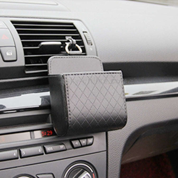 Car Air Vent Mobile Cellphone Pocket Bag Pouch Box Storage Organizer Carrying Case(Black)