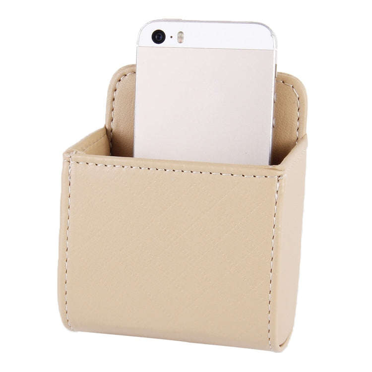 Car Air Vent Mobile Cellphone Pocket Bag Pouch Box Storage Organizer Carrying Case(Khaki)