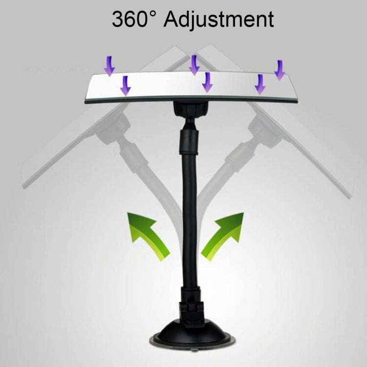 360 Degree Car Adjustable Interior Windshield Rectangular Blind Spot Mirror with Suck Cup Holder
