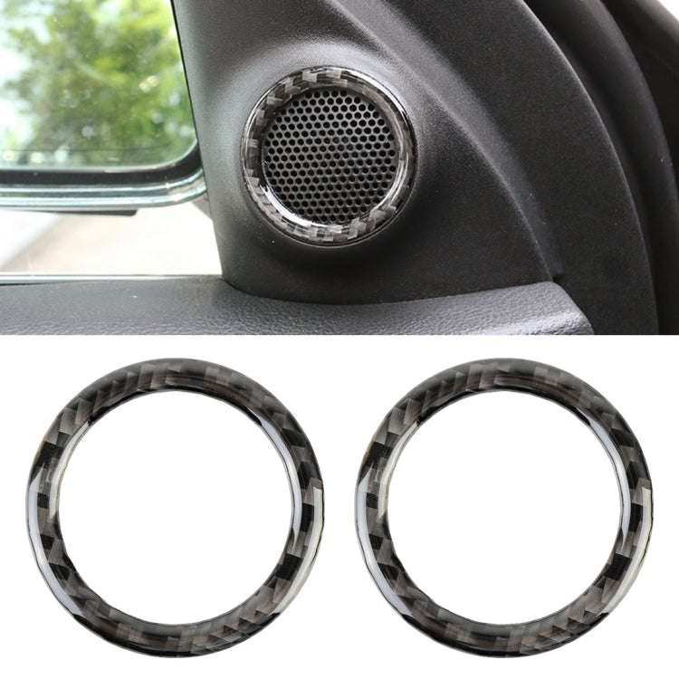 2 PCS Car Front Horn Carbon Fiber Decorative Sticker for Jeep Grand Cherokee 2014-2017