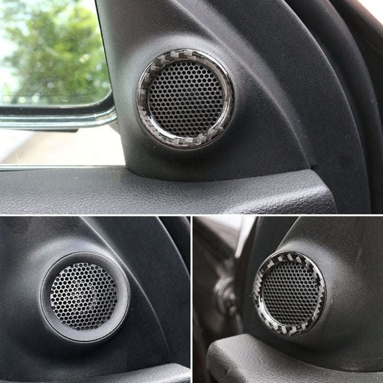 2 PCS Car Front Horn Carbon Fiber Decorative Sticker for Jeep Grand Cherokee 2014-2017