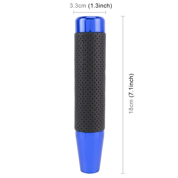Metal Leather Long Column Car Shift Knob, Size: 18x3.3cm (Blue)