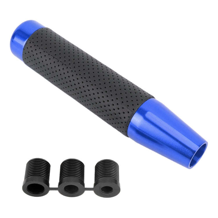 Metal Leather Long Column Car Shift Knob, Size: 18x3.3cm (Blue)