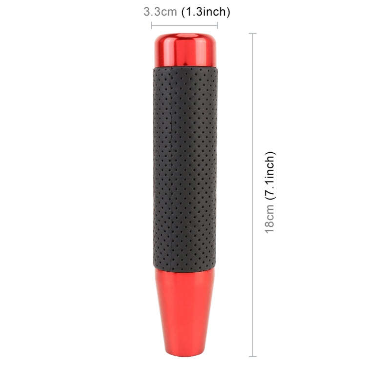 Metal Leather Long Column Car Shift Knob, Size: 18x3.3cm (Red)