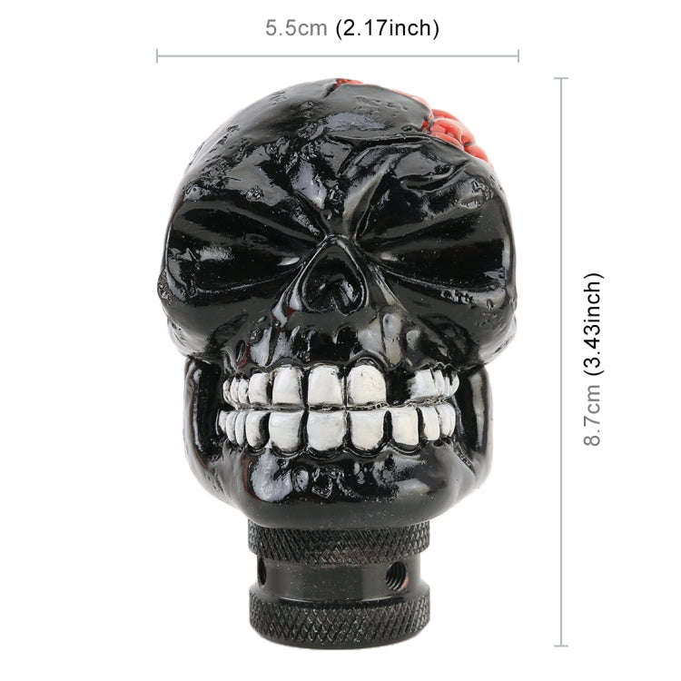 Universal Skull Head Shape Manual or Automatic Gear Shift Knob, Size: 8.7x5.5cm (Black)