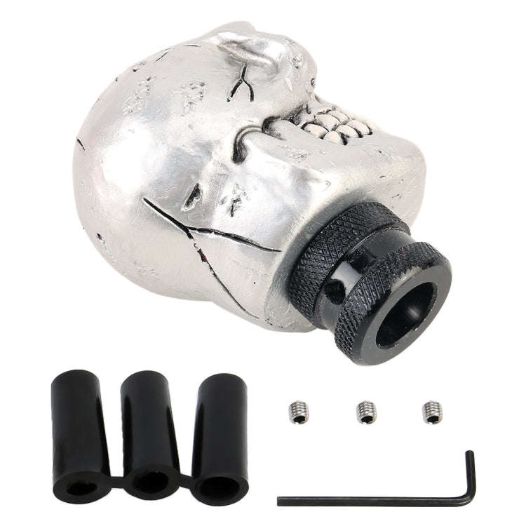Universal Skull Head Shape Manual or Automatic Gear Shift Knob, Size: 8.7x5.5cm (Silver)
