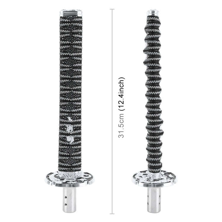 Universal Samurai Shape Manual or Automatic Gear Shift Knob, Length: 31.5cm (Silver)