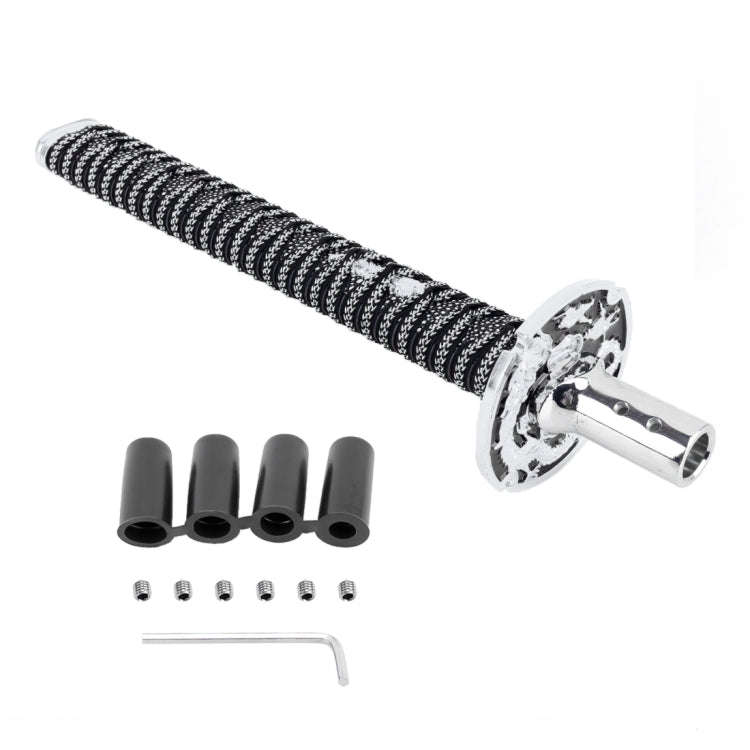 Universal Samurai Shape Manual or Automatic Gear Shift Knob, Length: 31.5cm (Silver)