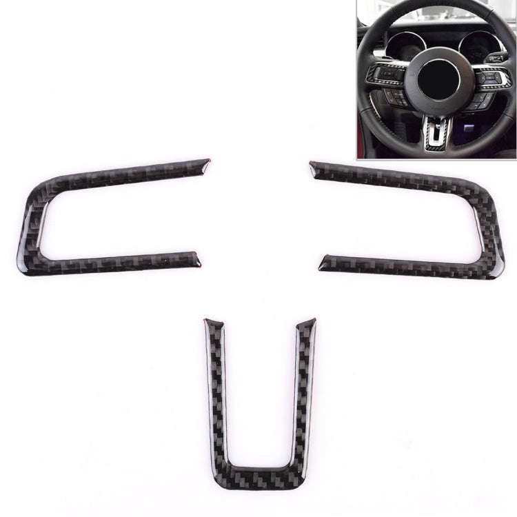 3 PCS Car Steering Wheel Button Decorative Sticker for Ford Mustang 2015-2020