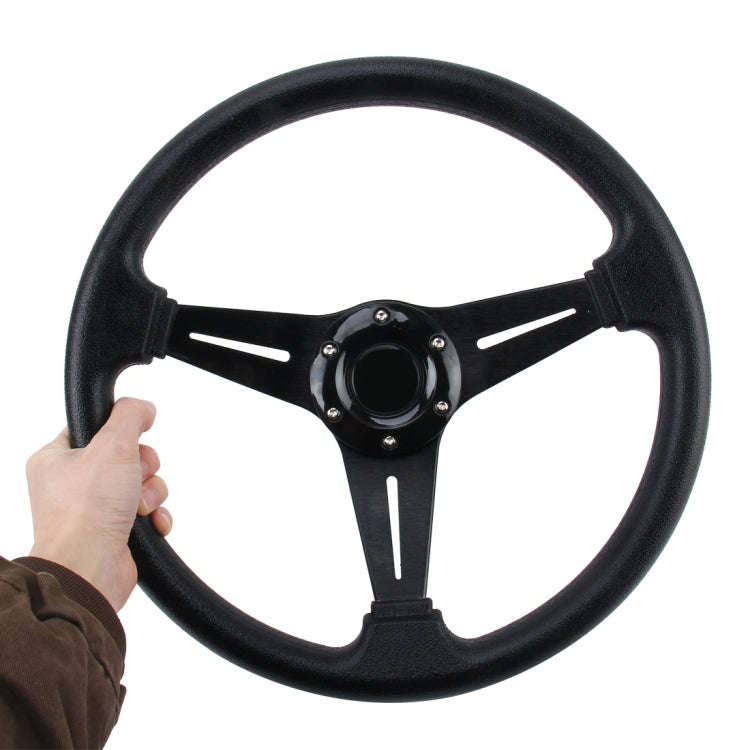 35cm PU Racing Sport Hand Wheel Car Modified Steering Wheel(Black)