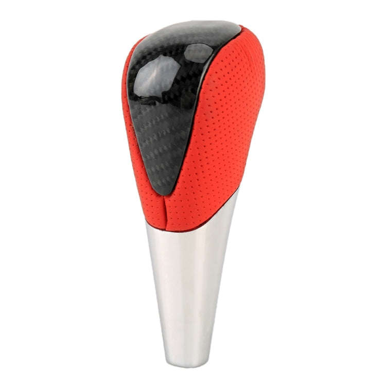 Universal High Carbon Fiber Texture Leather Hole Pattern Car Gear Shift Knob Modified Shifter Lev...