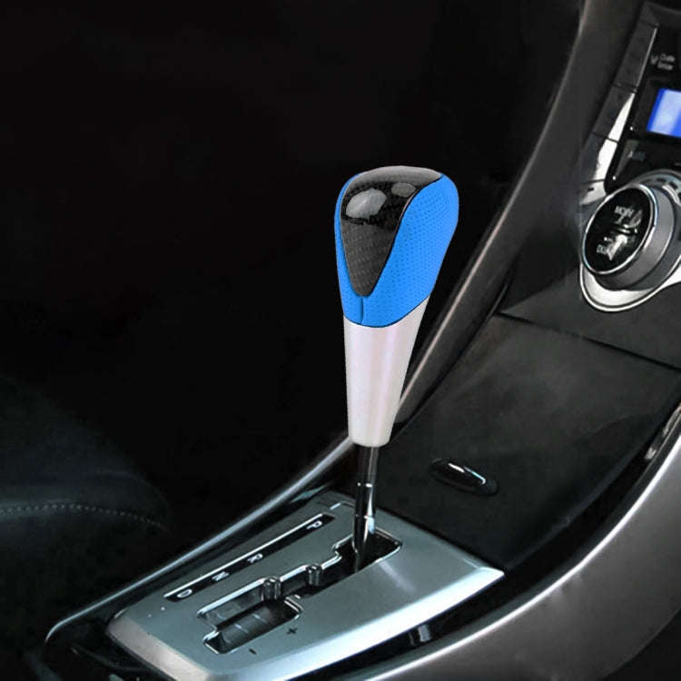 Universal High Carbon Fiber Texture Leather Hole Pattern Car Gear Shift Knob Modified Shifter Lev...