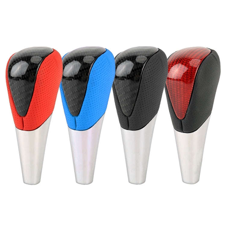 Universal High Carbon Fiber Texture Leather Hole Pattern Car Gear Shift Knob Modified Shifter Lev...