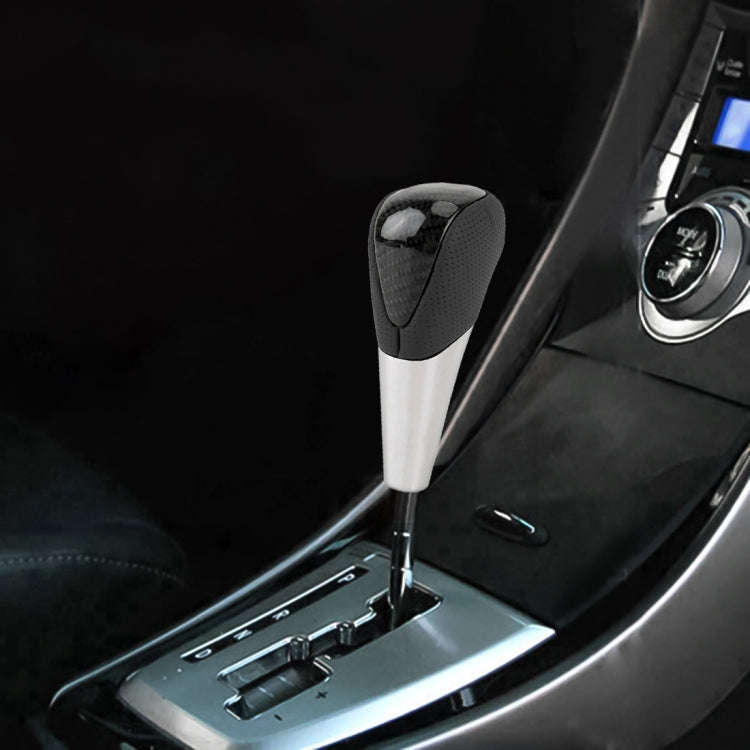 Universal High Carbon Fiber Texture Leather Hole Pattern Car Gear Shift Knob Modified Shifter Lev...