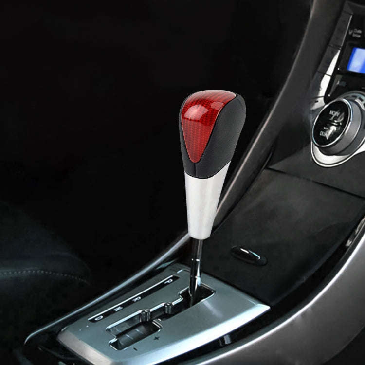 Universal High Carbon Fiber Texture Leather Hole Pattern Car Gear Shift Knob Modified Shifter Lev...