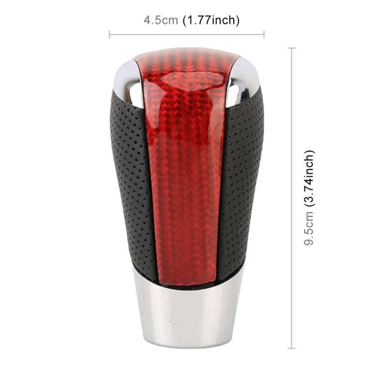 Universal Carbon Fiber Texture Leather Hole Pattern Car Gear Shift Knob Modified Shifter Lever Knob