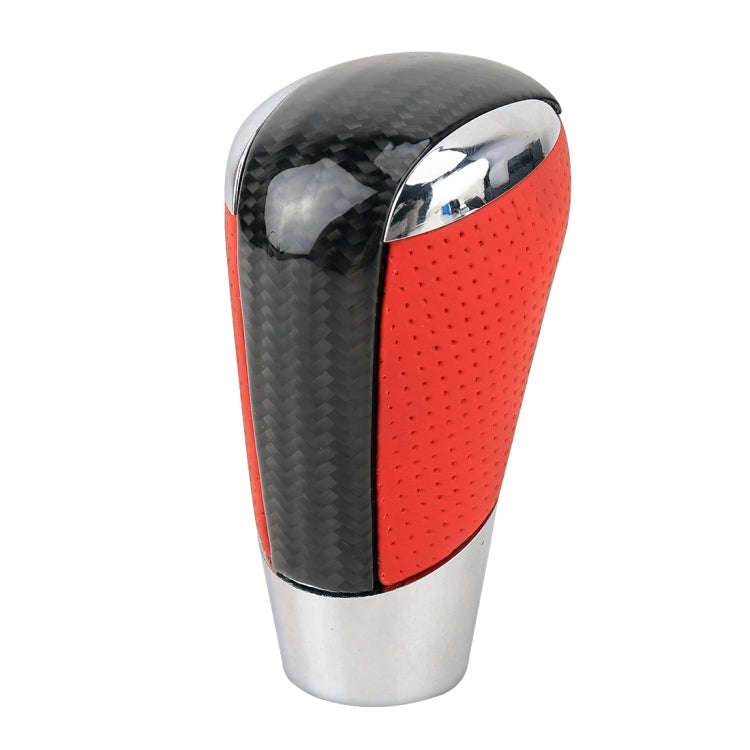 Universal Carbon Fiber Texture Leather Hole Pattern Car Gear Shift Knob Modified Shifter Lever Knob