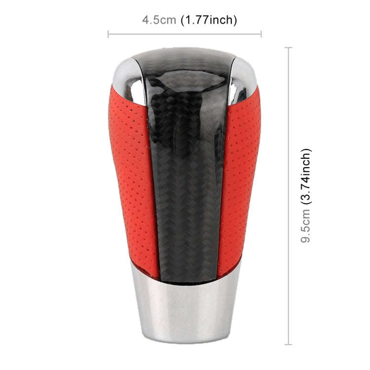 Universal Carbon Fiber Texture Leather Hole Pattern Car Gear Shift Knob Modified Shifter Lever Knob