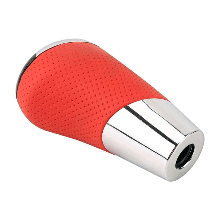 Universal Carbon Fiber Texture Leather Hole Pattern Car Gear Shift Knob Modified Shifter Lever Knob