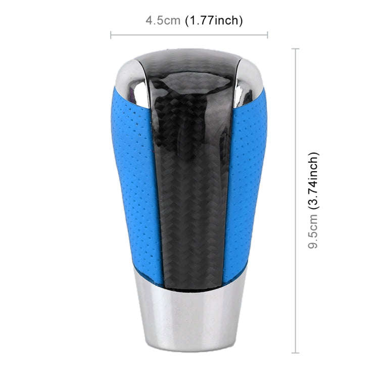 Universal Carbon Fiber Texture Leather Hole Pattern Car Gear Shift Knob Modified Shifter Lever Knob
