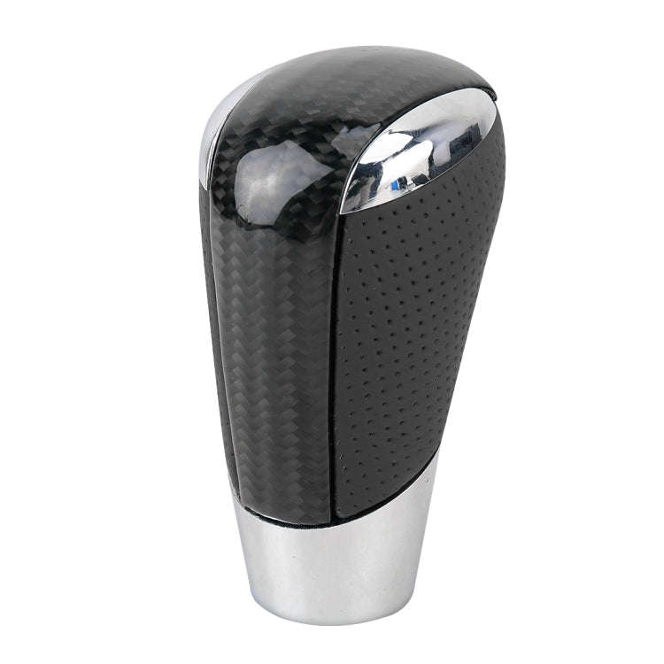 Universal Carbon Fiber Texture Leather Hole Pattern Car Gear Shift Knob Modified Shifter Lever Knob
