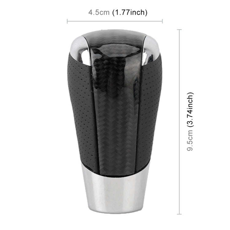 Universal Carbon Fiber Texture Leather Hole Pattern Car Gear Shift Knob Modified Shifter Lever Knob
