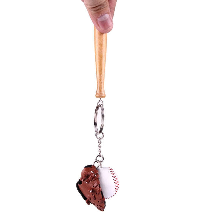 Sporty Baseball & Bat & Gloves Keychain