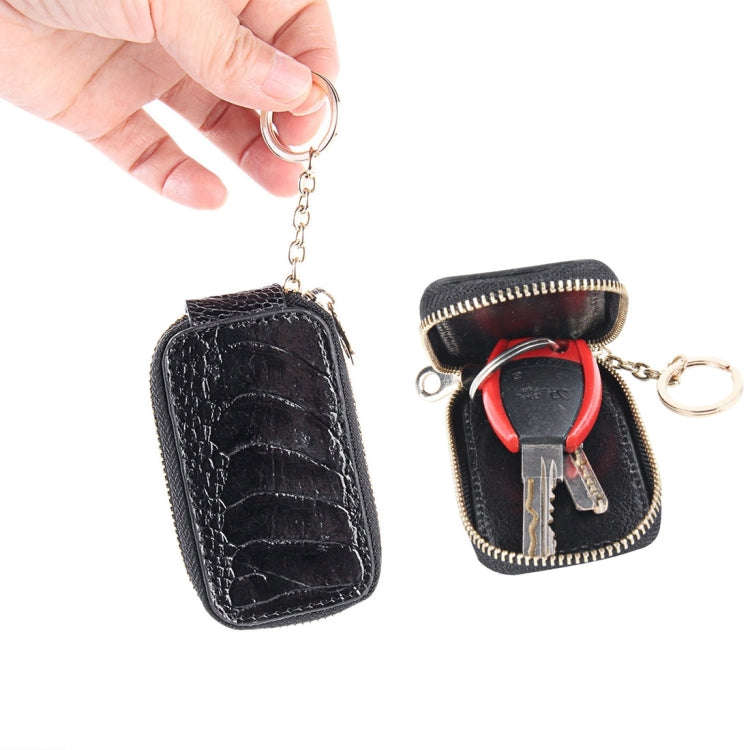 Universal Pure Cow Leather Waist Hanging Zipper Wallets Key Holder Bag (No Include Key)