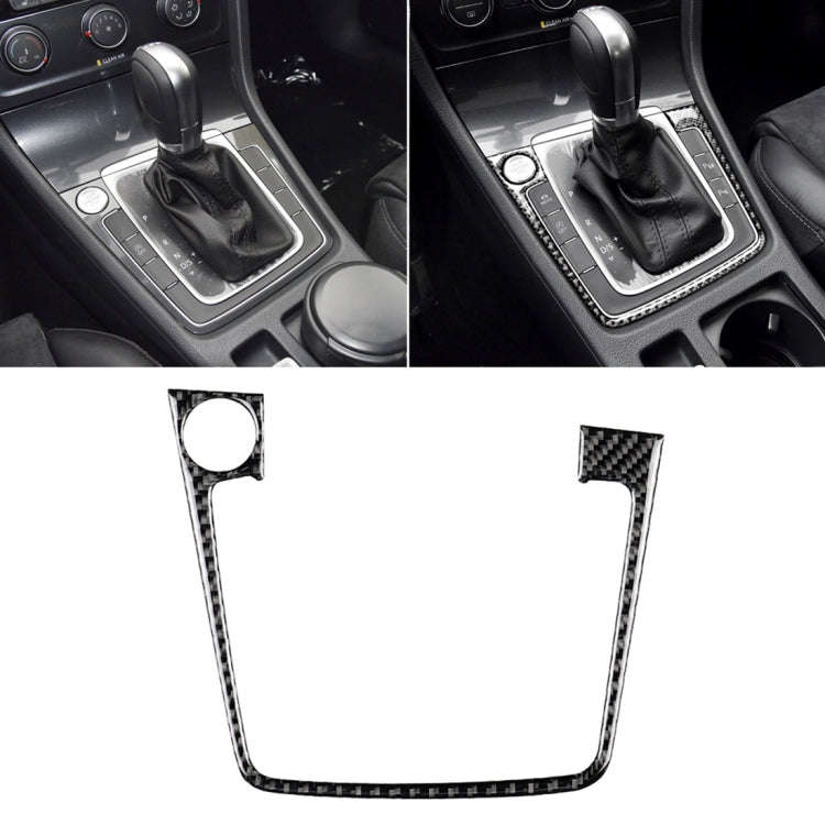 Car Carbon Fiber Gear Position Panel Frame Decorative Sticker for Volkswagen Golf 7 2013-2017, wi...