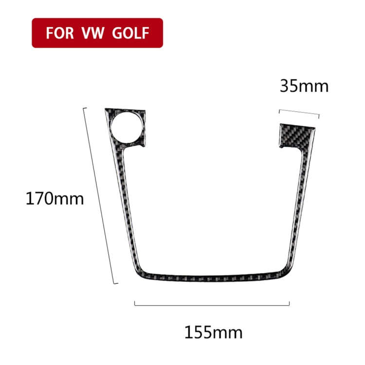 Car Carbon Fiber Gear Position Panel Frame Decorative Sticker for Volkswagen Golf 7 2013-2017, wi...