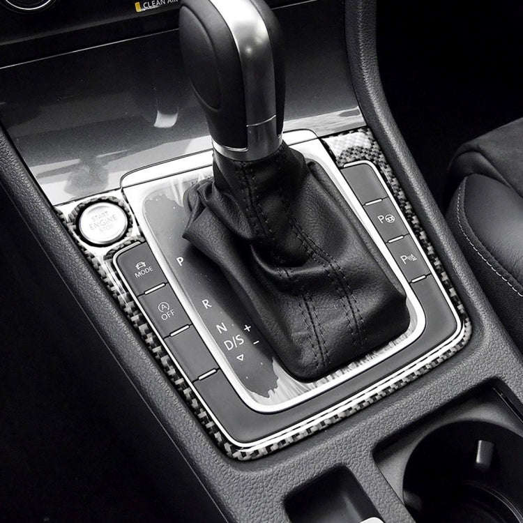 Car Carbon Fiber Gear Position Panel Frame Decorative Sticker for Volkswagen Golf 7 2013-2017, wi...