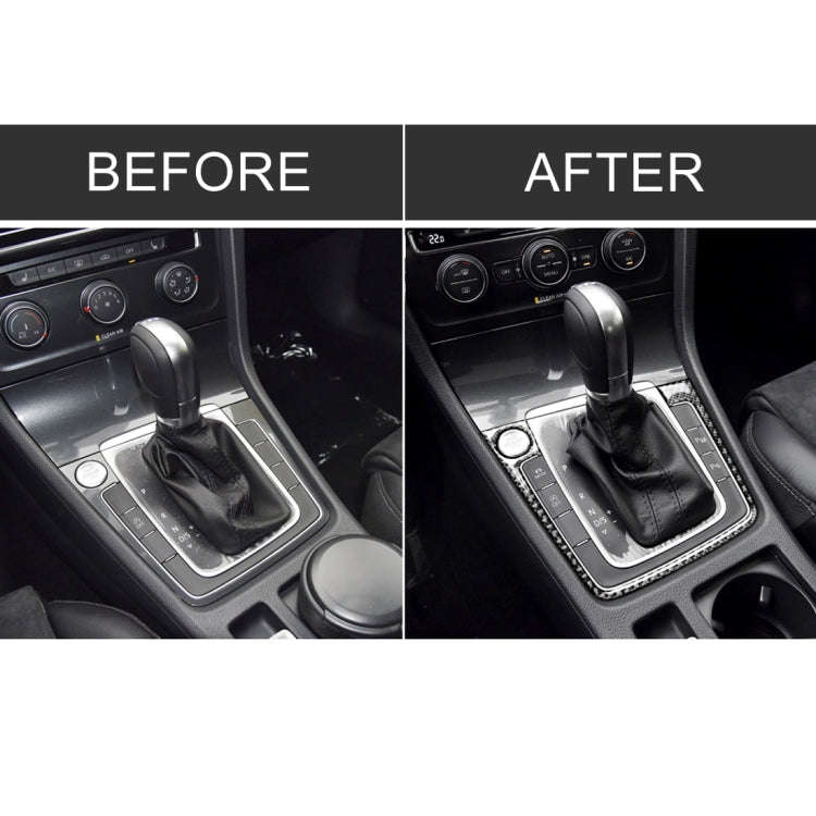 Car Carbon Fiber Gear Position Panel Frame Decorative Sticker for Volkswagen Golf 7 2013-2017, wi...