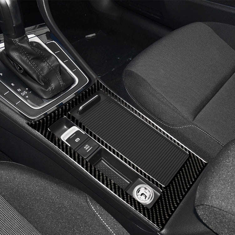 Car Carbon Fiber Water Cup Panel Decorative Sticker for Volkswagen Golf 7 2013-2017, Left Drive
