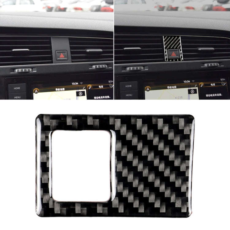 Car Carbon Fiber Emergency Light Frame Decorative Sticker for Volkswagen Golf 7 2013-2017, Left D...