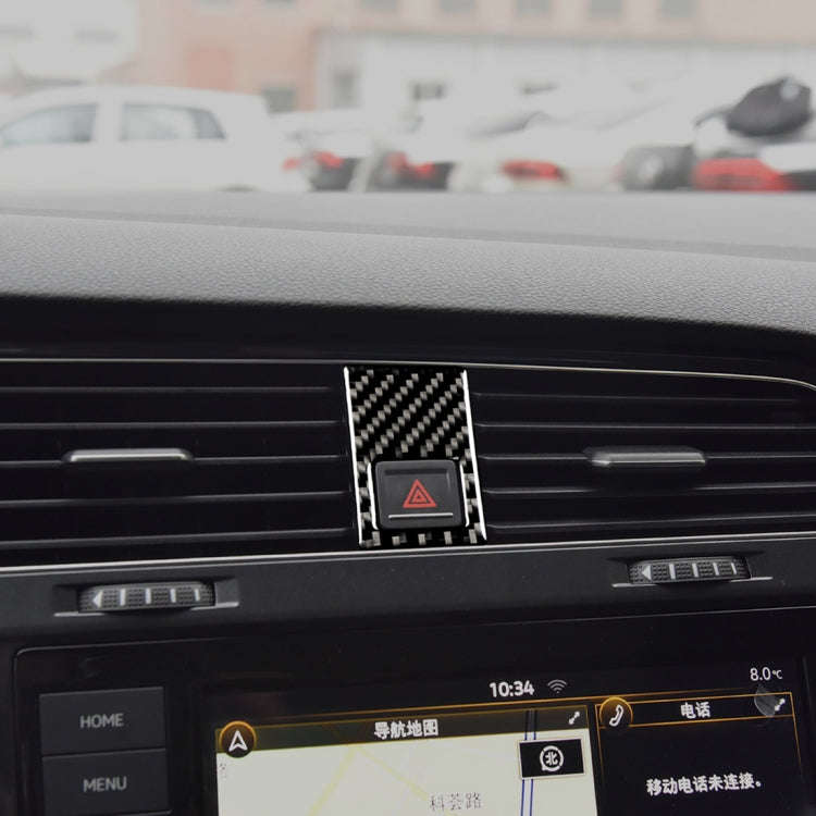 Car Carbon Fiber Emergency Light Frame Decorative Sticker for Volkswagen Golf 7 2013-2017, Left D...